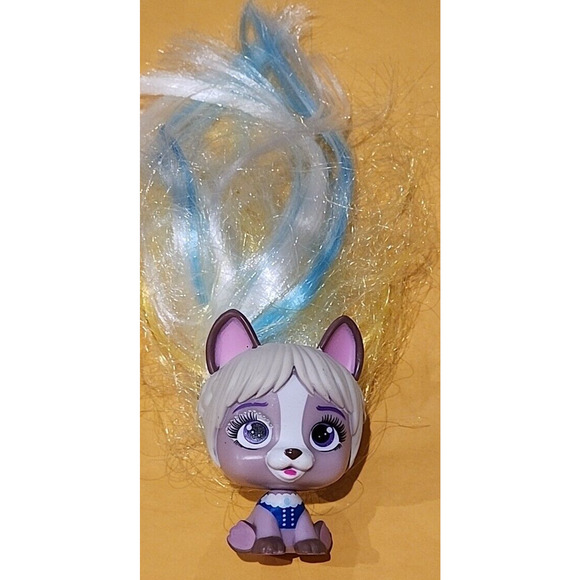 VIP Pets Puppy Dog Figure Long Colorful Hair Purple White 2.5" IMC Toys - Picture 1 of 4